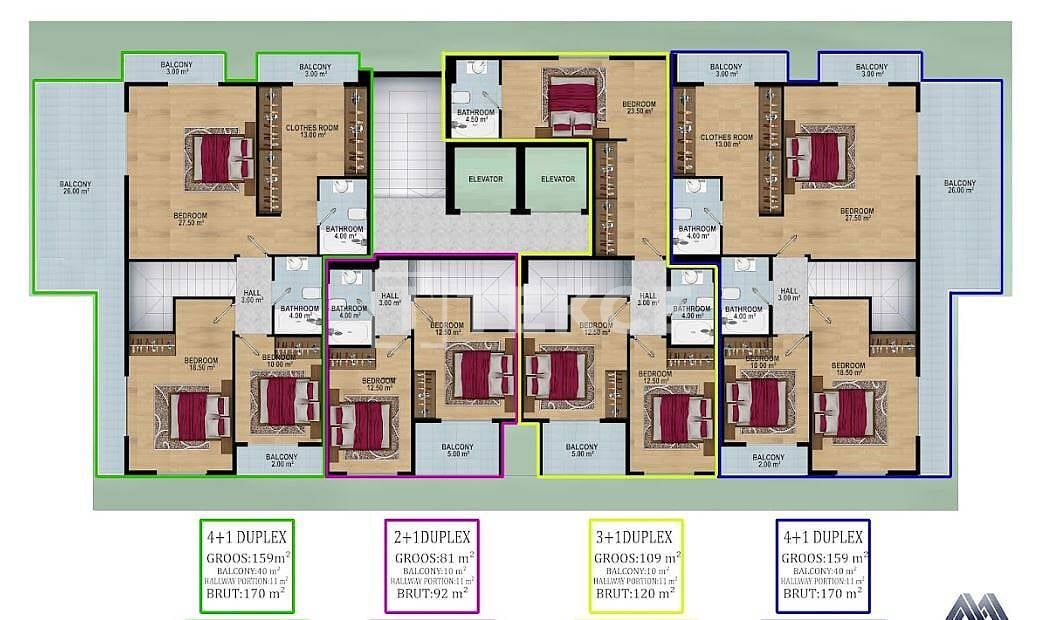 Апартаменты в Алании, Турция, 100 м² - фото 17