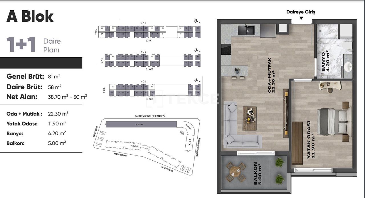 Апартаменты в Анталии, Турция, 86 м² - фото 13