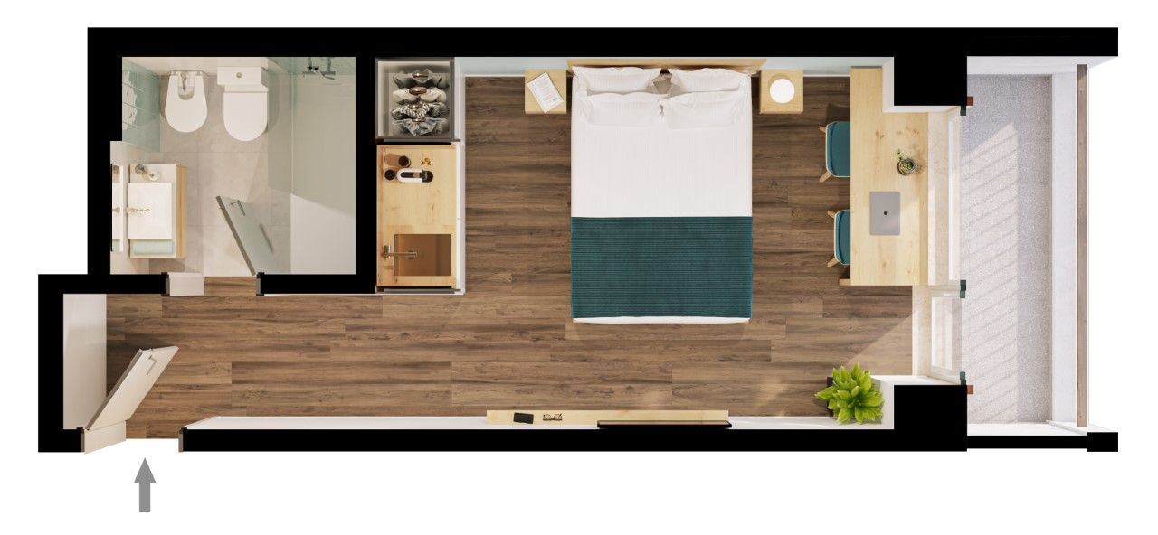 Студия в Каркавелуше, Португалия, 17 м² - фото 12