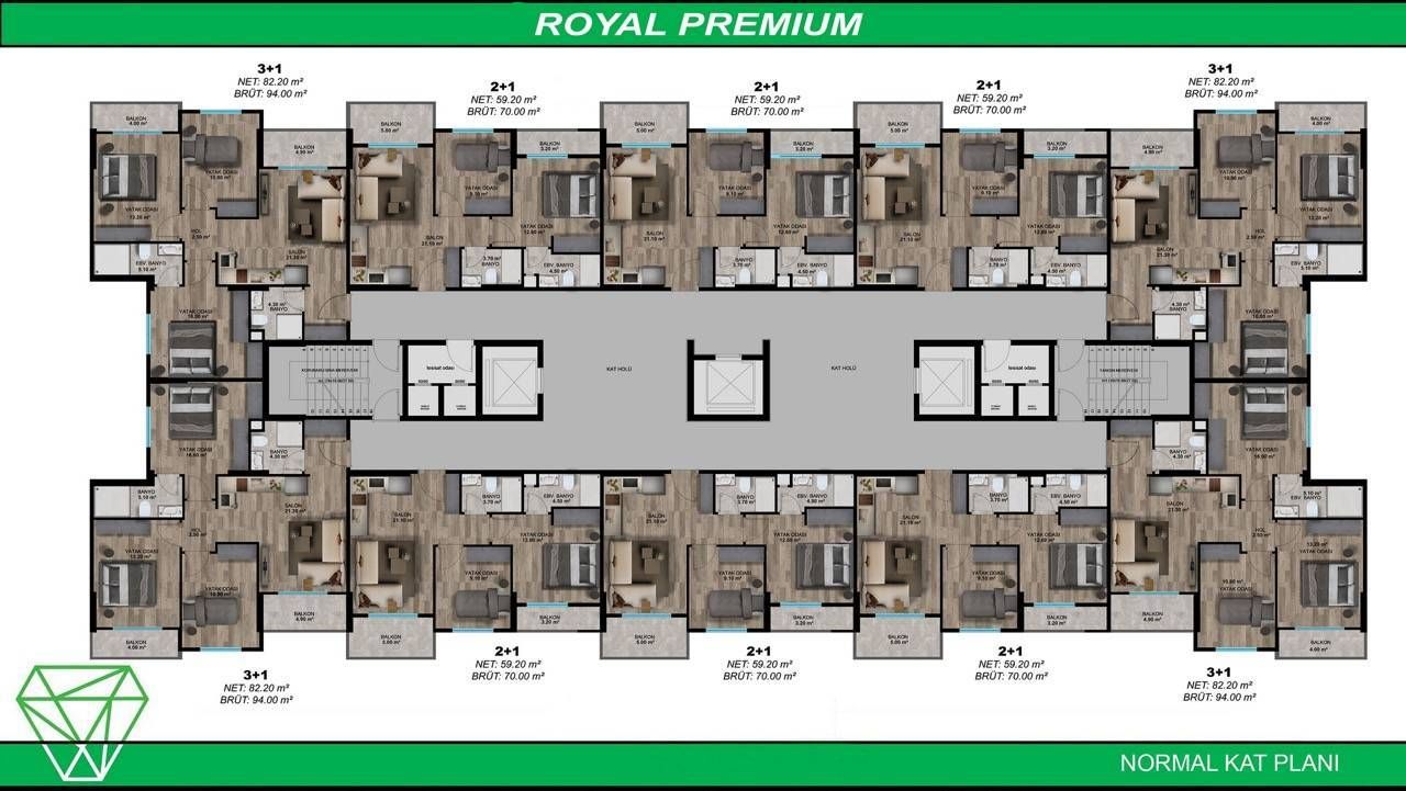 Квартира в Мерсине, Турция, 70 м² - фото 4