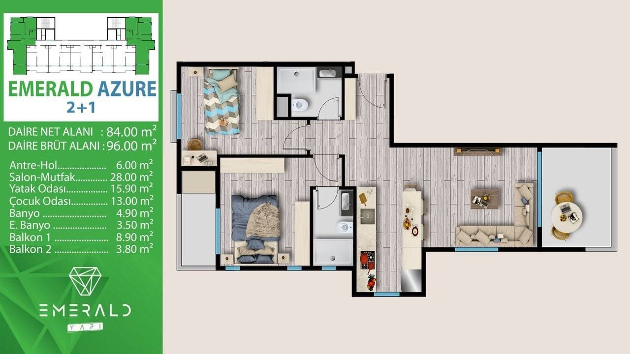 Квартира в Мерсине, Турция, 96 м² - фото 5