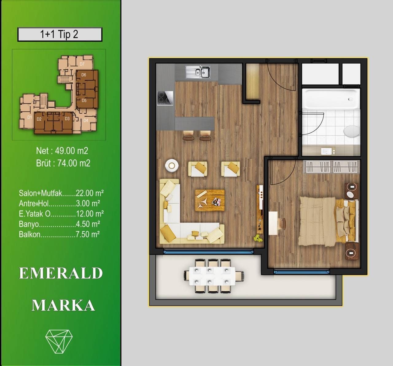 Квартира в Мерсине, Турция, 99 м² - фото 6