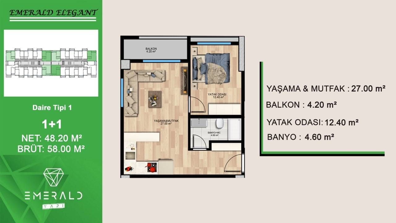 Квартира в Мерсине, Турция, 90 м² - фото 7