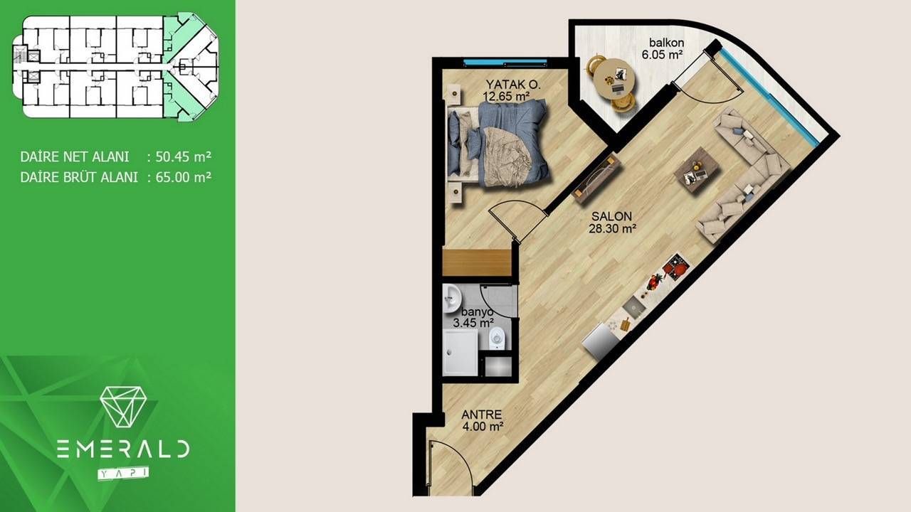 Квартира в Мерсине, Турция, 96 м² - фото 8