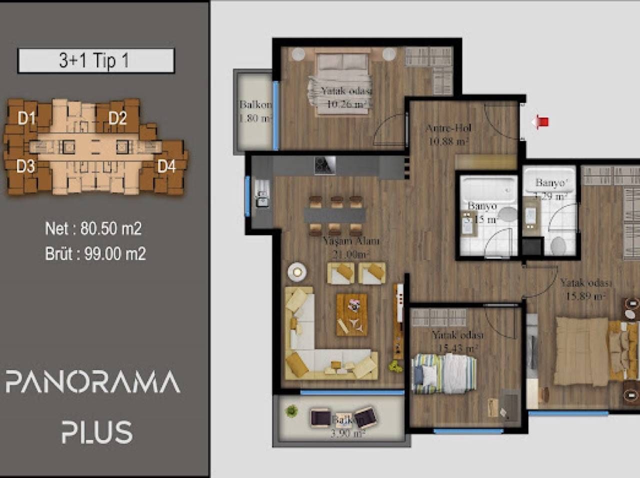 Квартира в Мерсине, Турция, 99 м² - фото 9