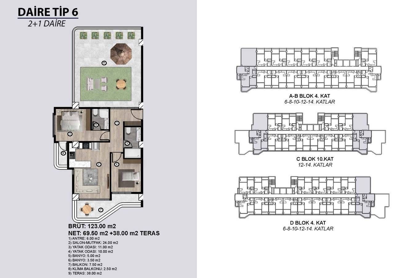 Квартира в Мерсине, Турция, 69 м² - фото 10