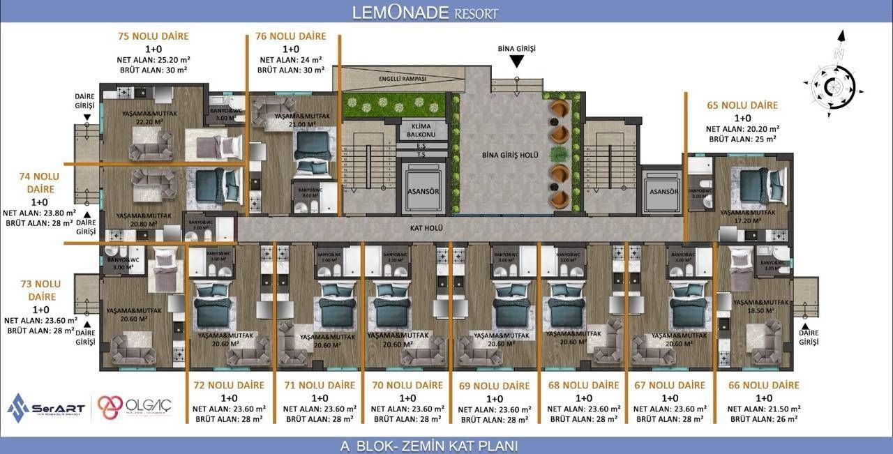 Квартира в Мерсине, Турция, 70 м² - фото 11