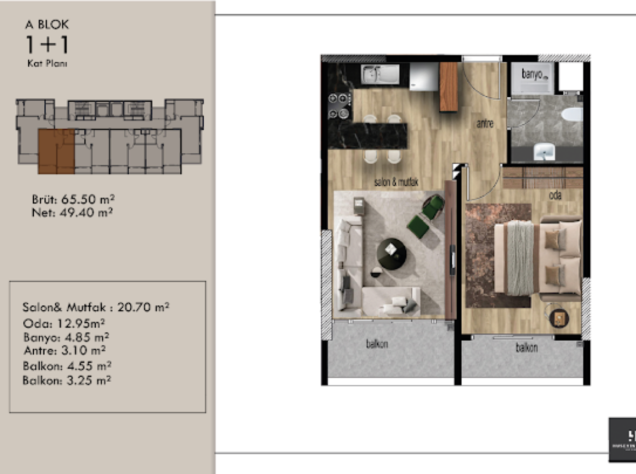 Квартира в Мерсине, Турция, 65 м² - фото 18