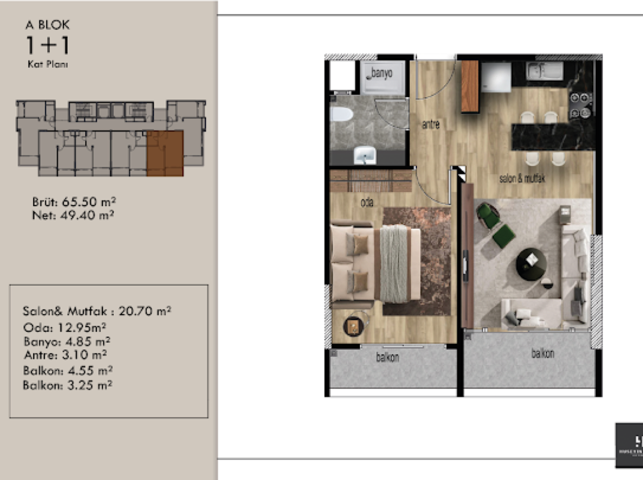 Квартира в Мерсине, Турция, 65 м² - фото 19