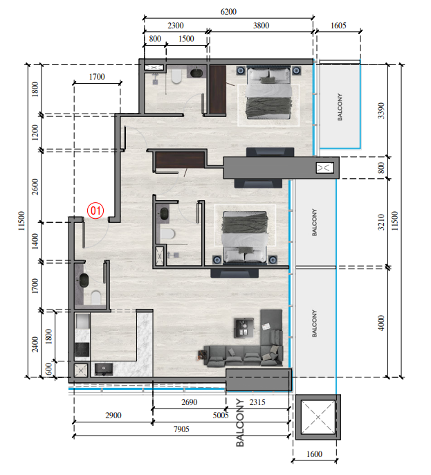 Квартира в Дубае, ОАЭ, 106 м² - фото 12