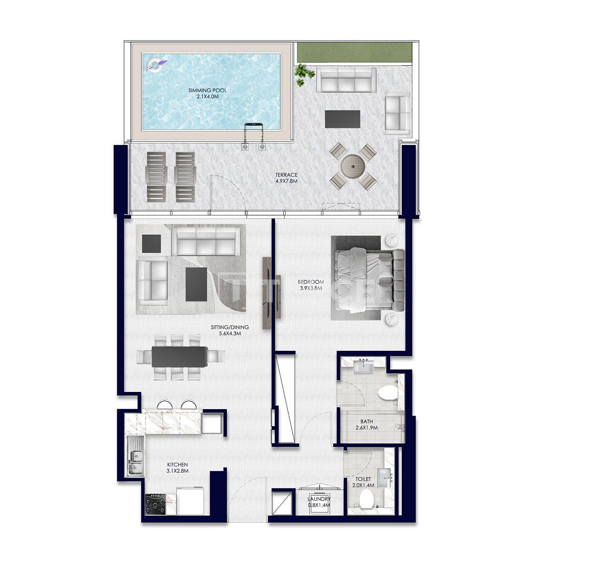 Апартаменты Остров Яс, ОАЭ, 122 м² - фото 10