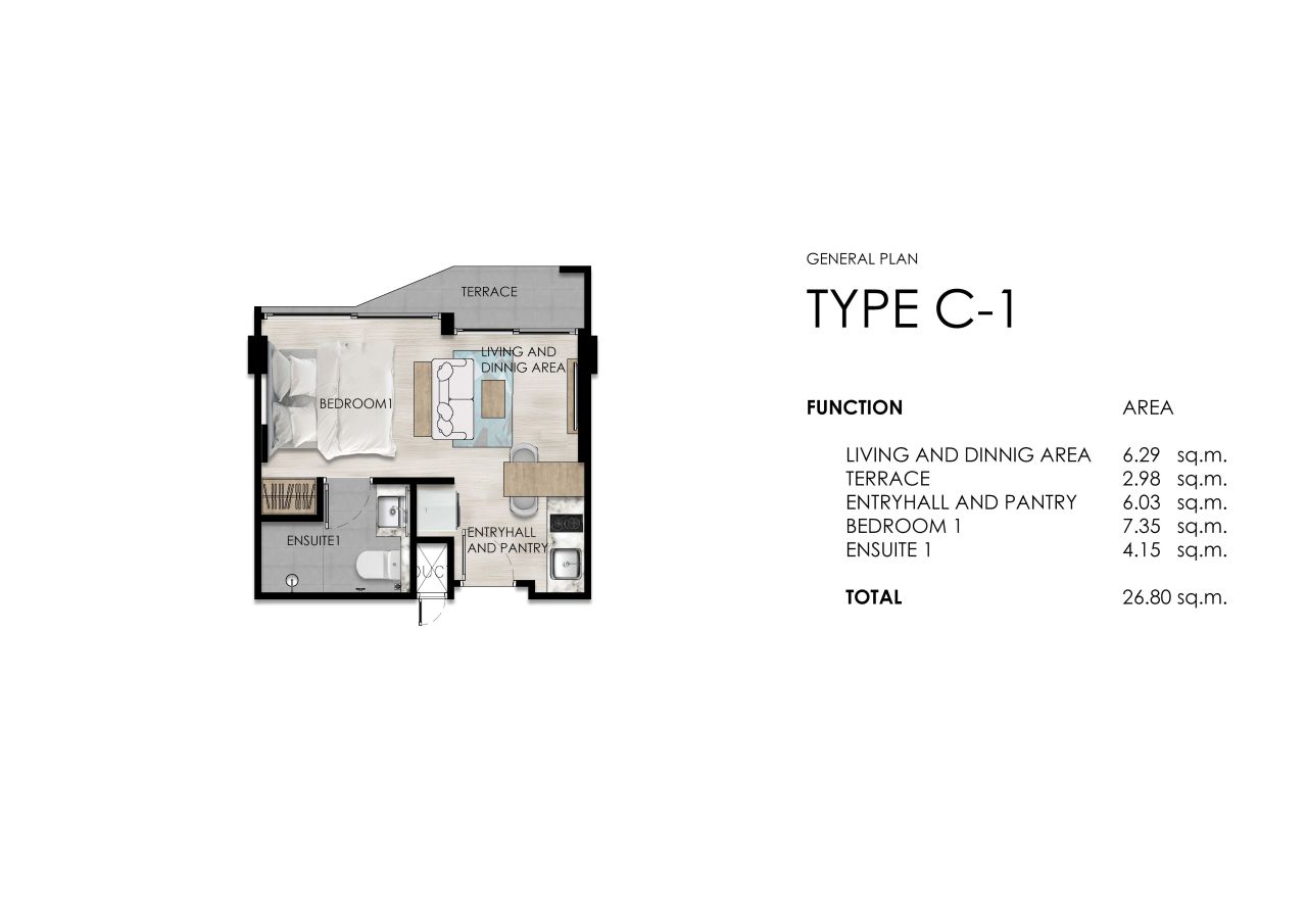Квартира на острове Пхукет, Таиланд, 26.8 м² - фото 2