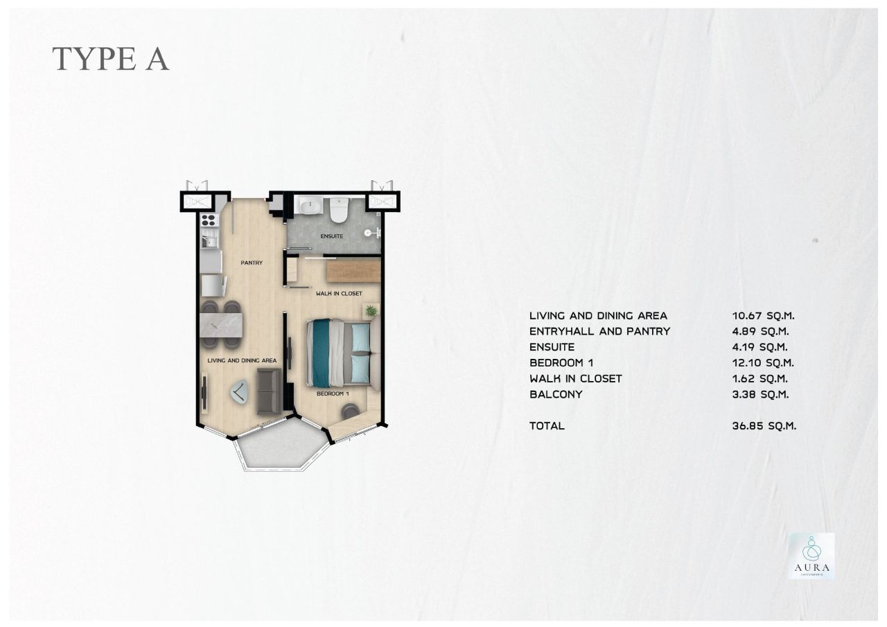 Квартира на острове Пхукет, Таиланд, 36.85 м² - фото 2