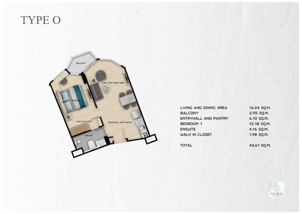 Квартира на острове Пхукет, Таиланд, 43.61 м² - фото 2
