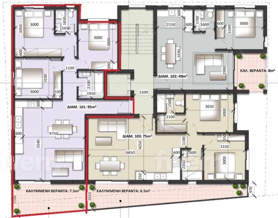 Апартаменты в Ларнаке, Кипр, 108 м² - фото 11
