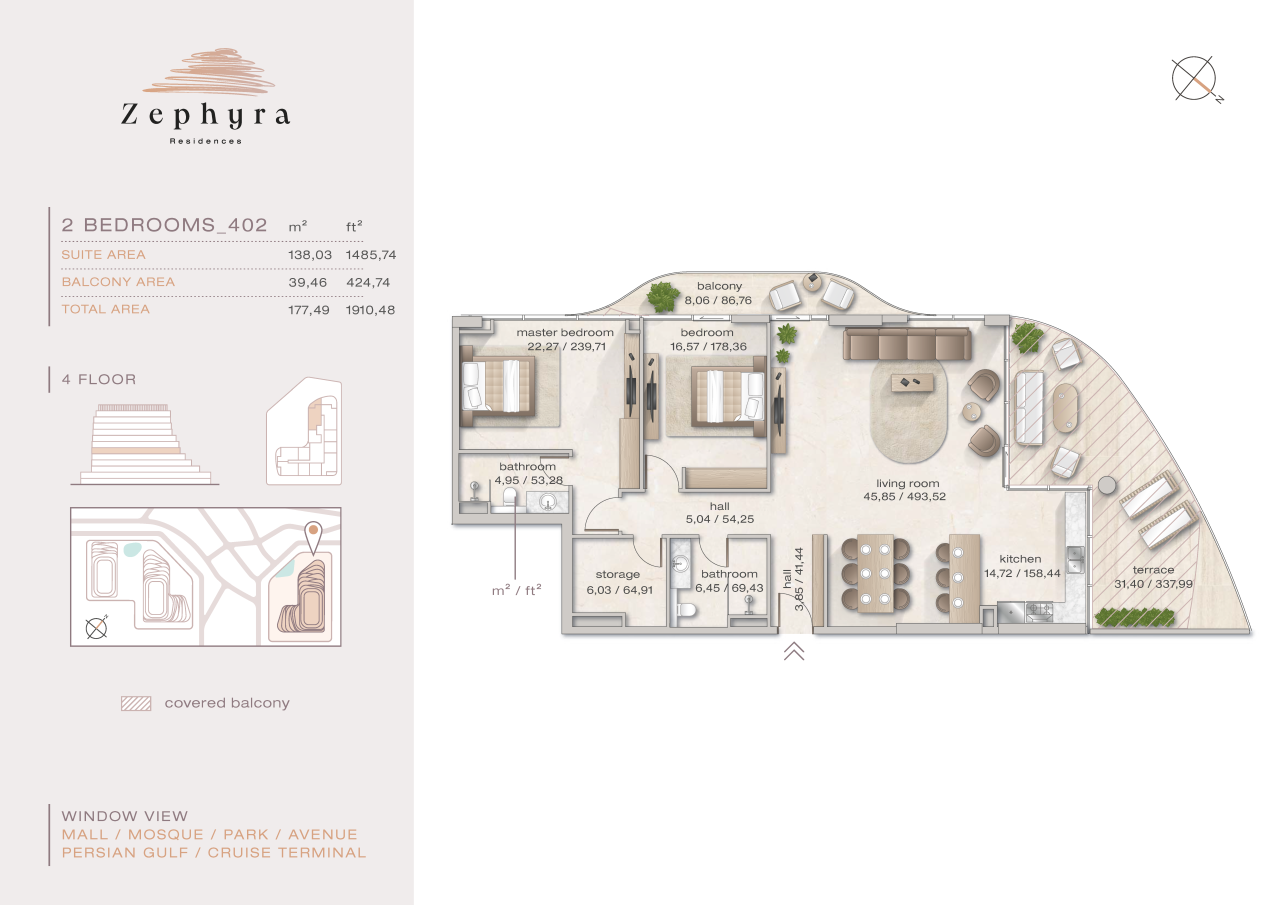 Апартаменты в Дубае, ОАЭ, 177.55 м² - фото 2