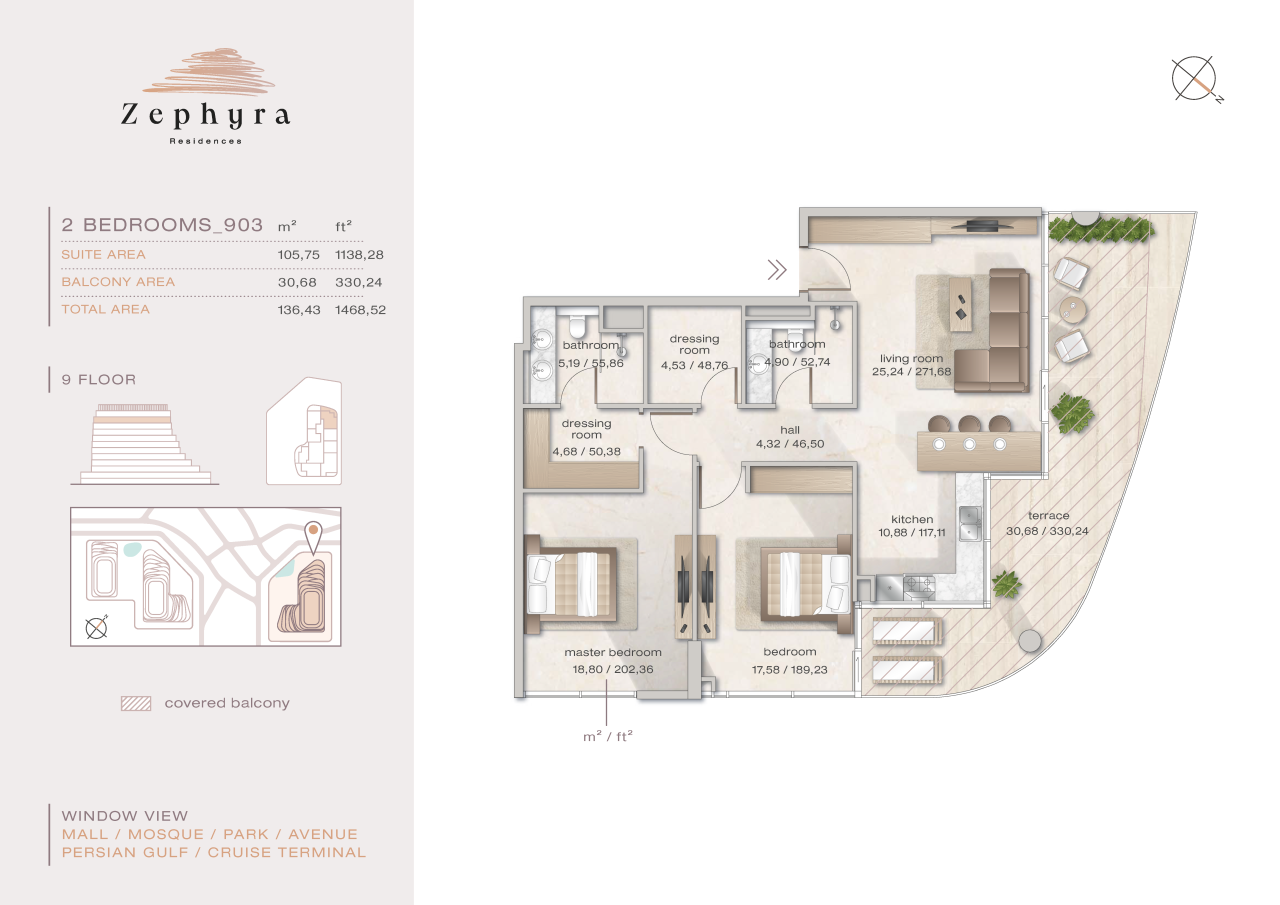 Апартаменты в Дубае, ОАЭ, 105.75 м² - фото 2