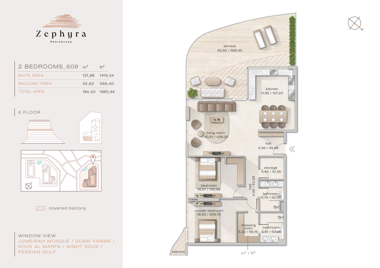 Апартаменты в Дубае, ОАЭ, 184.57 м² - фото 2