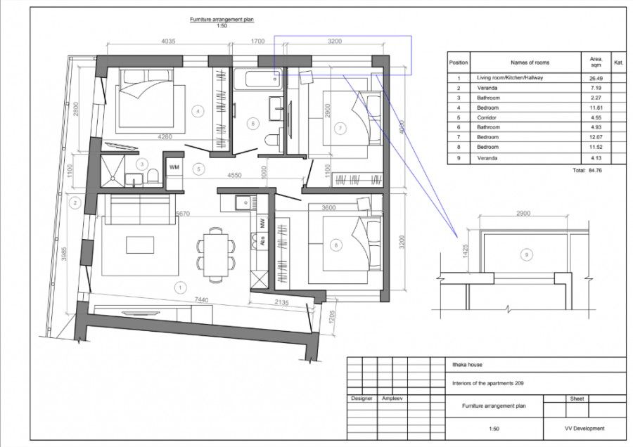 Апартаменты в Ларнаке, Кипр, 87 м² - фото 15