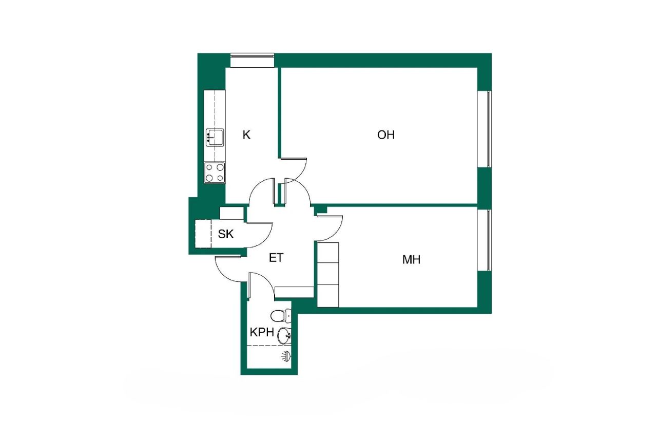 Квартира в Сийлинъярви, Финляндия, 48 м² - фото 2