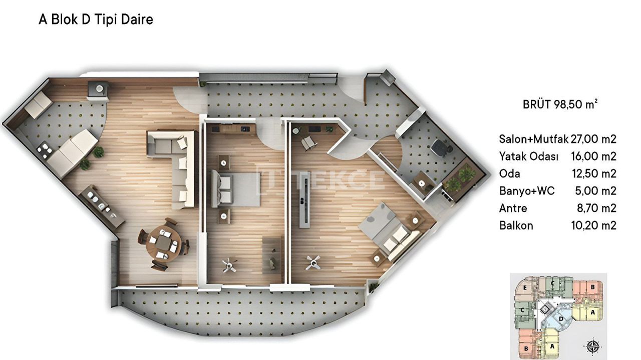 Апартаменты Чынарджык, Турция, 99 м² - фото 13