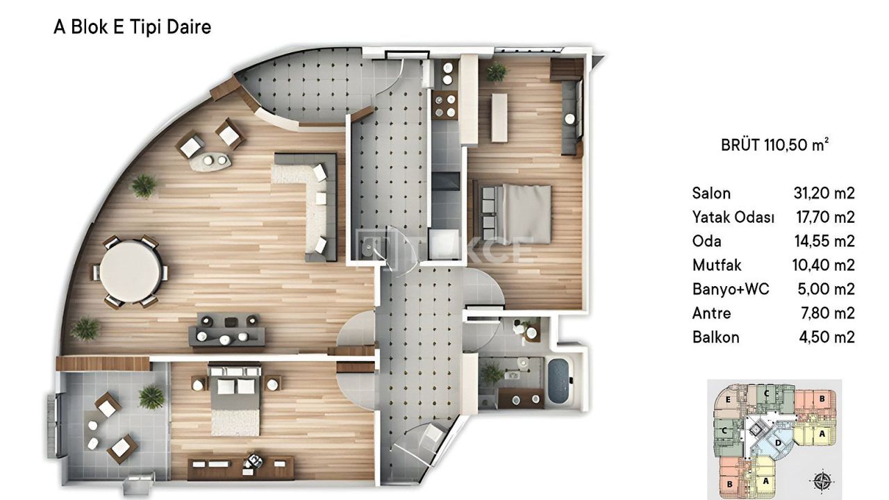 Апартаменты Чынарджык, Турция, 99 м² - фото 14