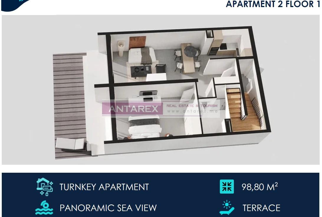 Апартаменты в Тивате, Черногория, 84 м² - фото 8