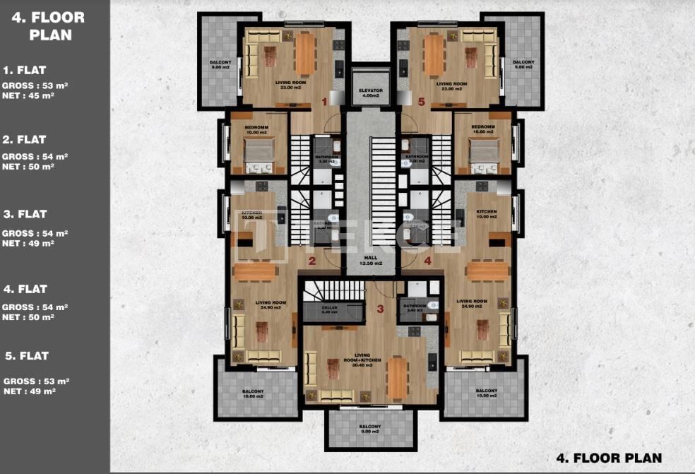 Пентхаус в Алании, Турция, 135 м² - фото 14