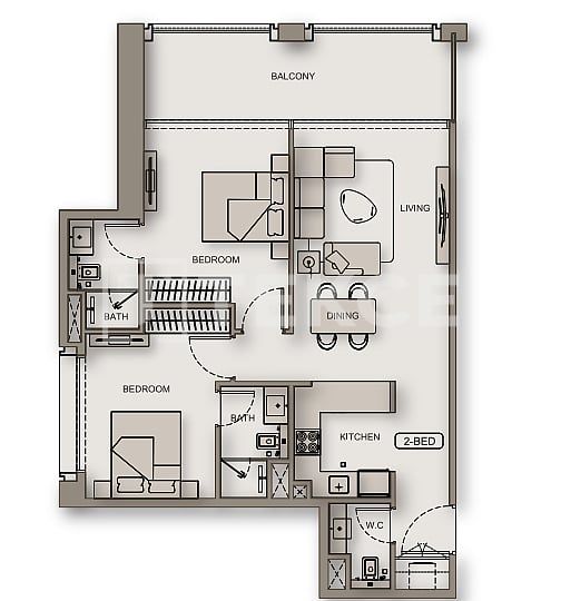 Апартаменты Аль-Джадаф, ОАЭ, 86 м² - фото 13