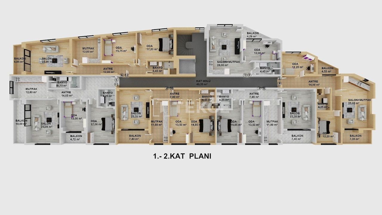 Апартаменты Чынарджык, Турция, 110 м² - фото 15