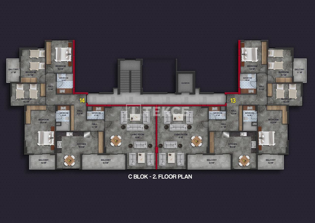 Пентхаус в Алании, Турция, 214 м² - фото 15