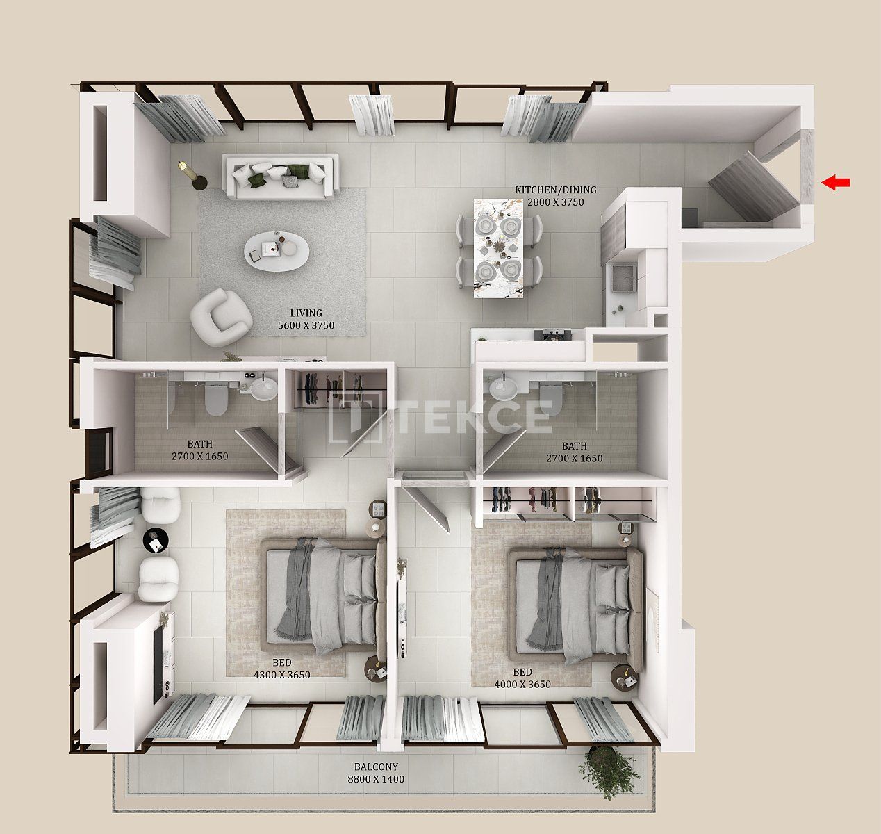 Апартаменты в Дубае, ОАЭ, 101 м² - фото 17