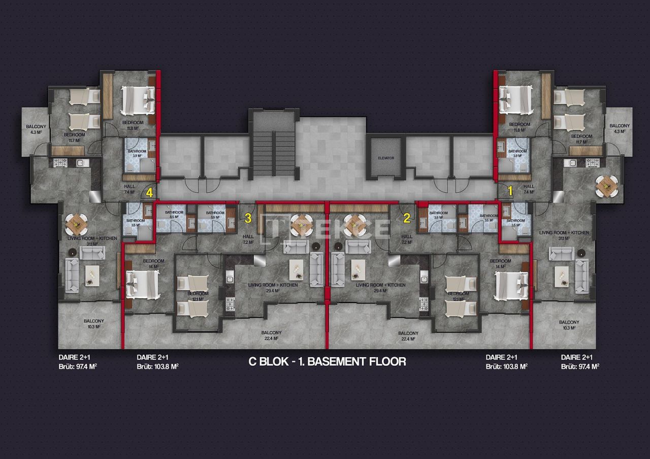 Пентхаус в Алании, Турция, 214 м² - фото 18