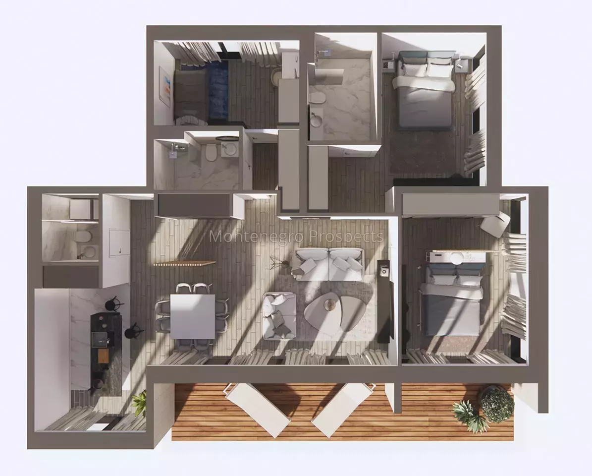 Квартира в Будве, Черногория, 125 м² - фото 3