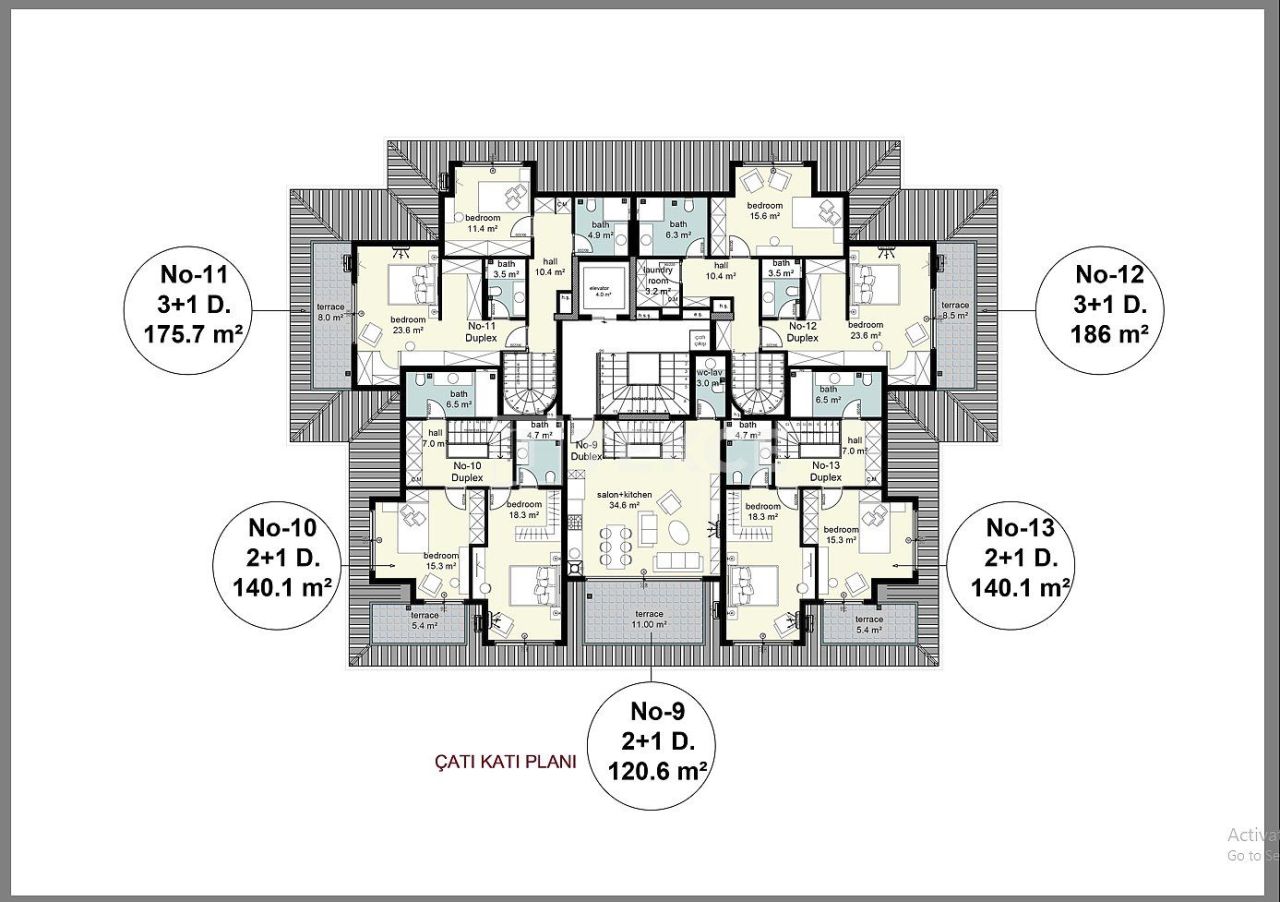 Апартаменты в Алании, Турция, 170 м² - фото 10