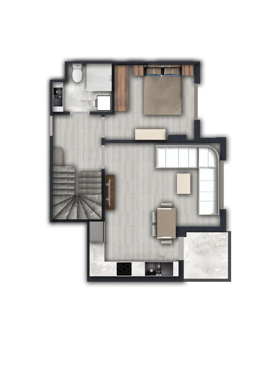 Квартира в Анталии, Турция, 55 м² - фото 13