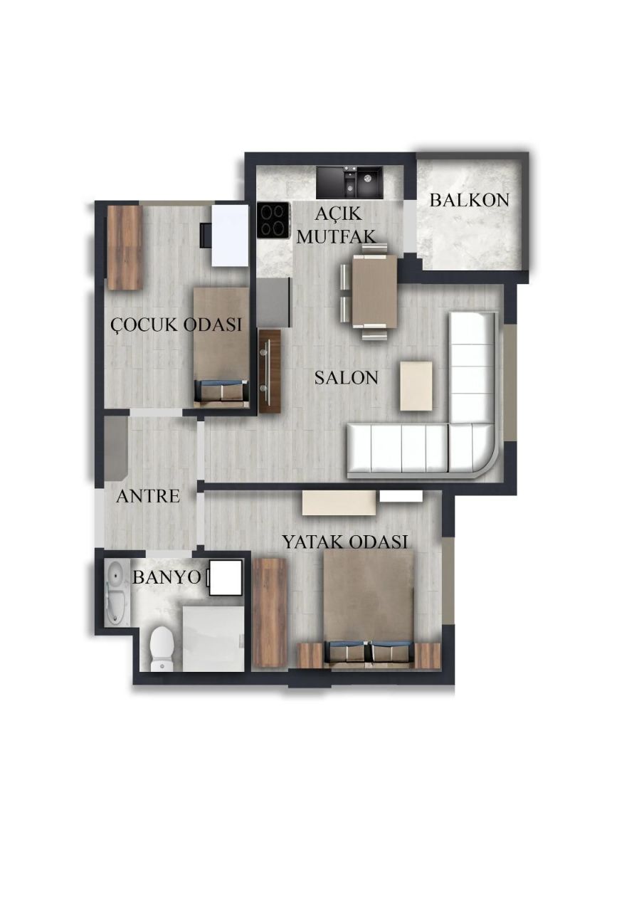 Квартира в Анталии, Турция, 55 м² - фото 9