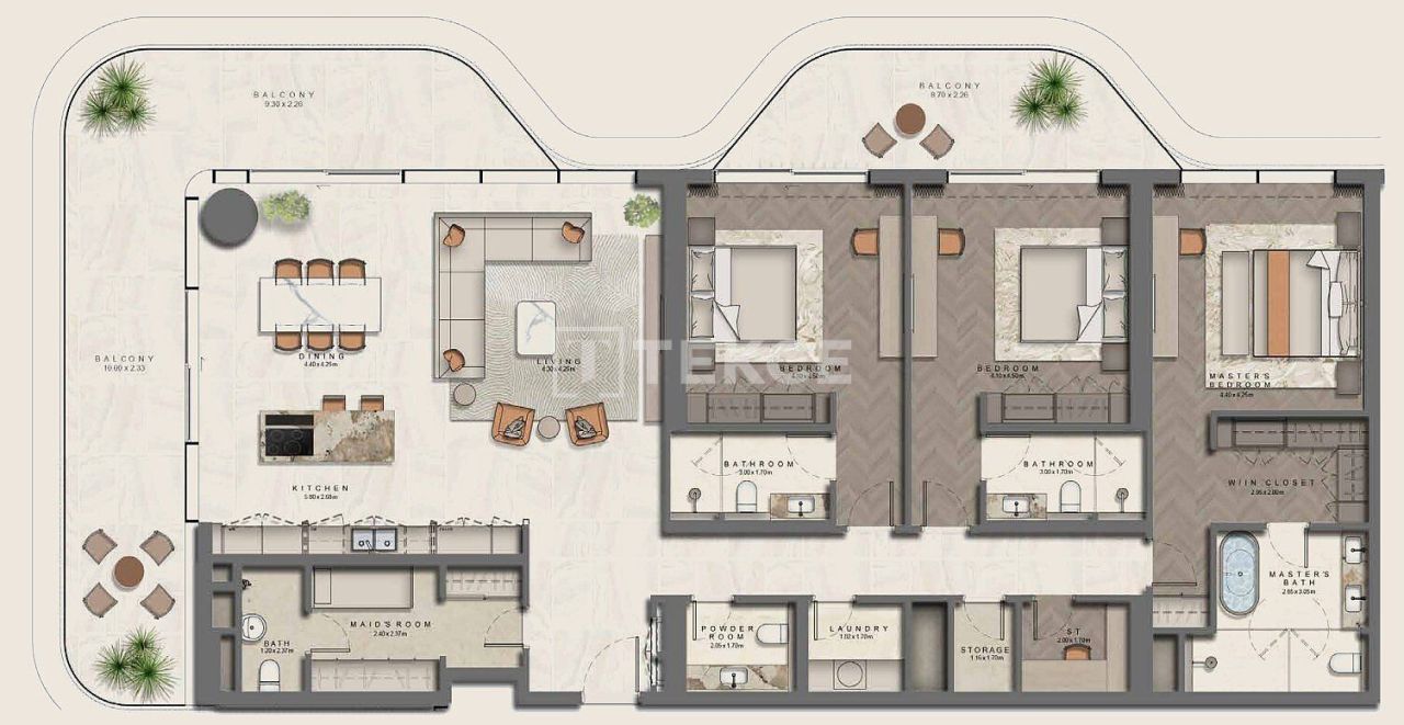 Апартаменты Остров Саадият, ОАЭ, 263 м² - фото 11