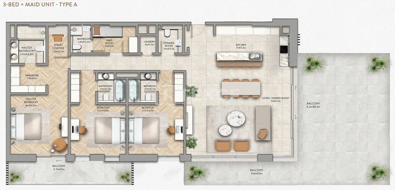 Апартаменты Остров Яс, ОАЭ, 205 м² - фото 19