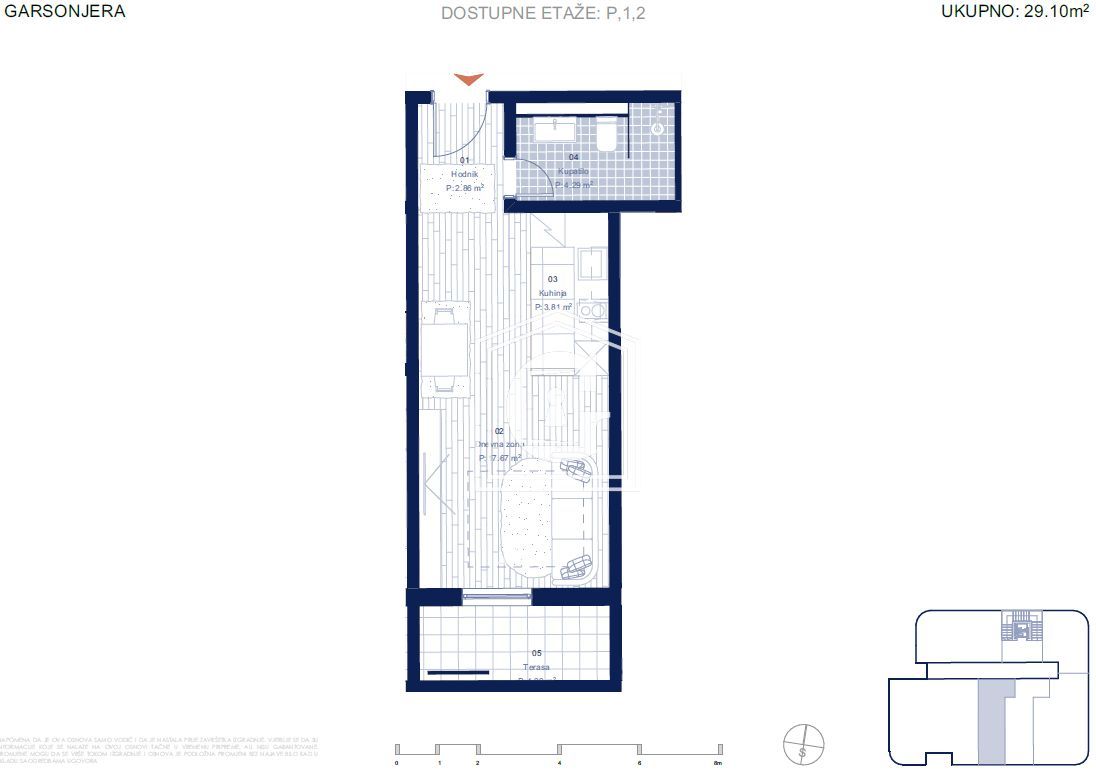 Апартаменты в Ластве, Черногория, 27 м² - фото 6
