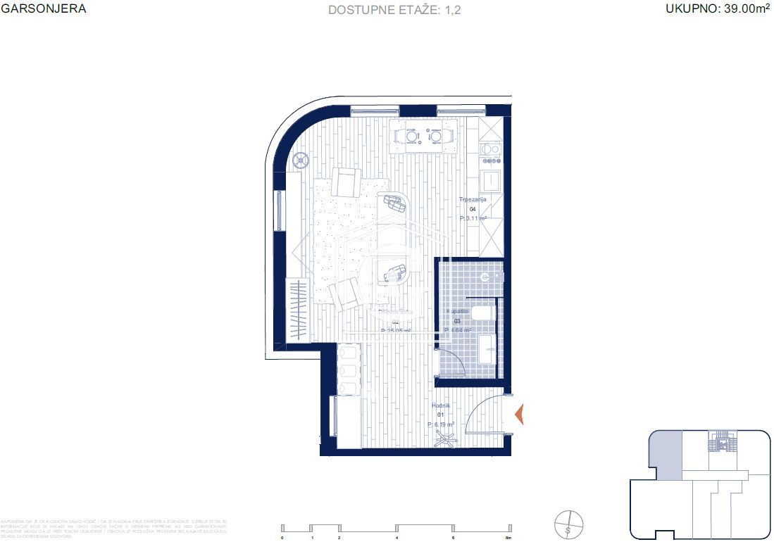 Апартаменты в Ластве, Черногория, 27 м² - фото 11