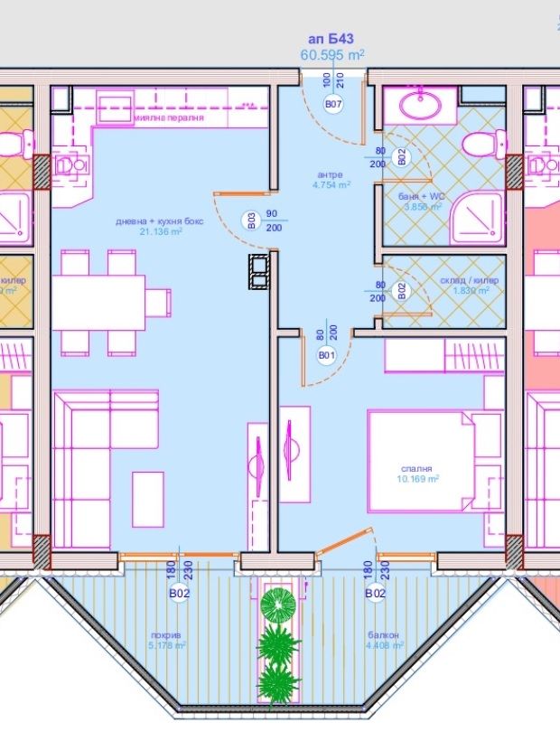 Квартира в Бургасе, Болгария, 68 м² - фото 2
