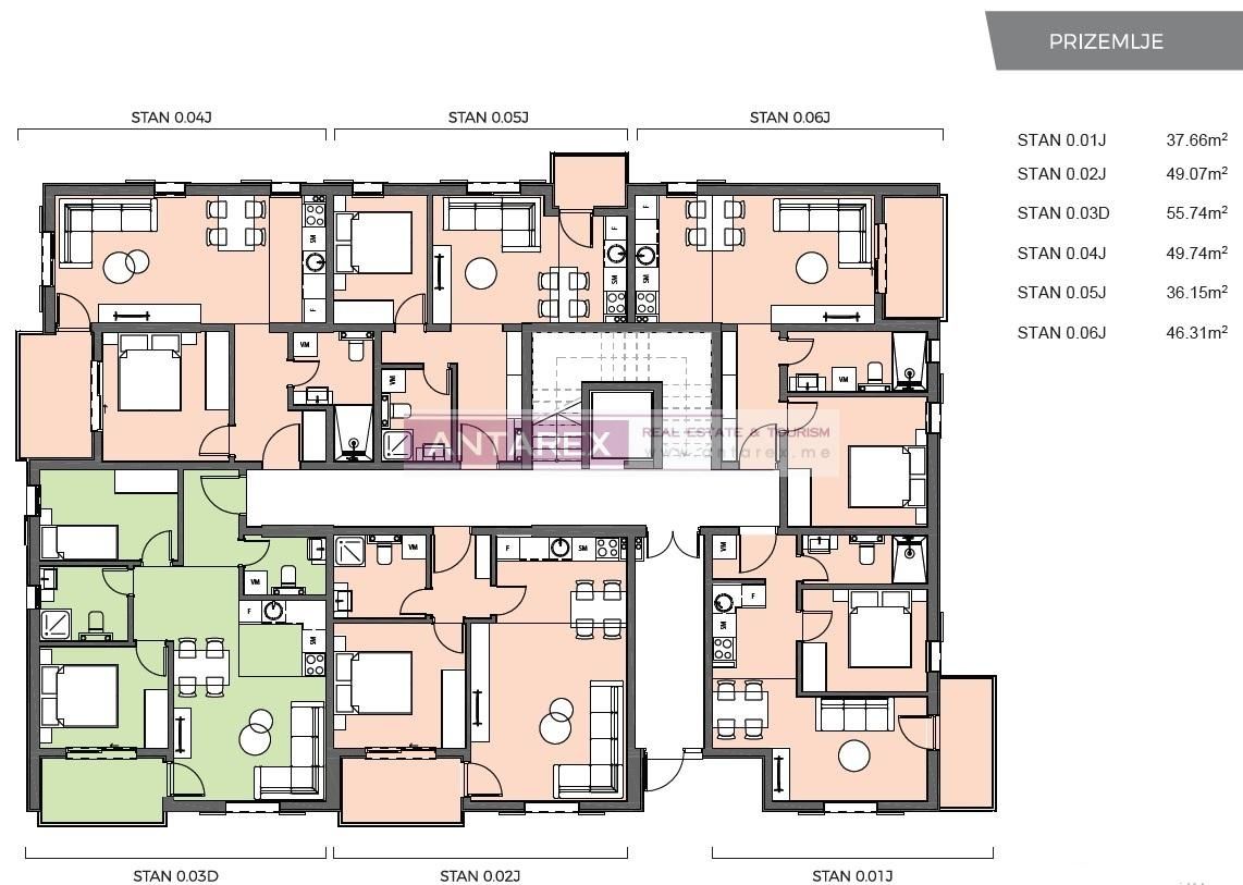 Апартаменты в Биеле, Черногория, 120 м² - фото 6
