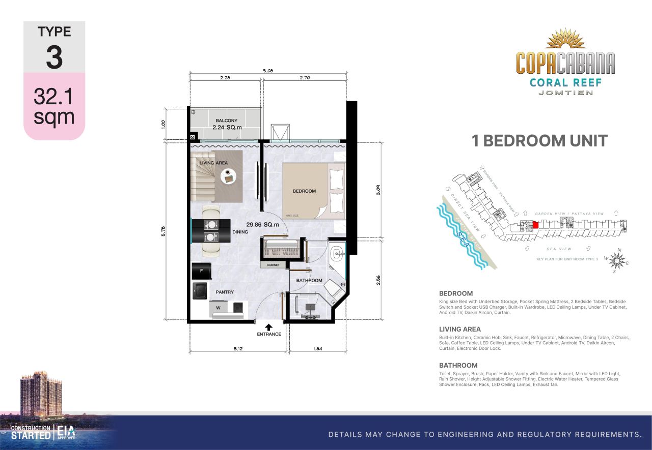 Квартира в Джомтьене, Таиланд, 32.1 м² - фото 15