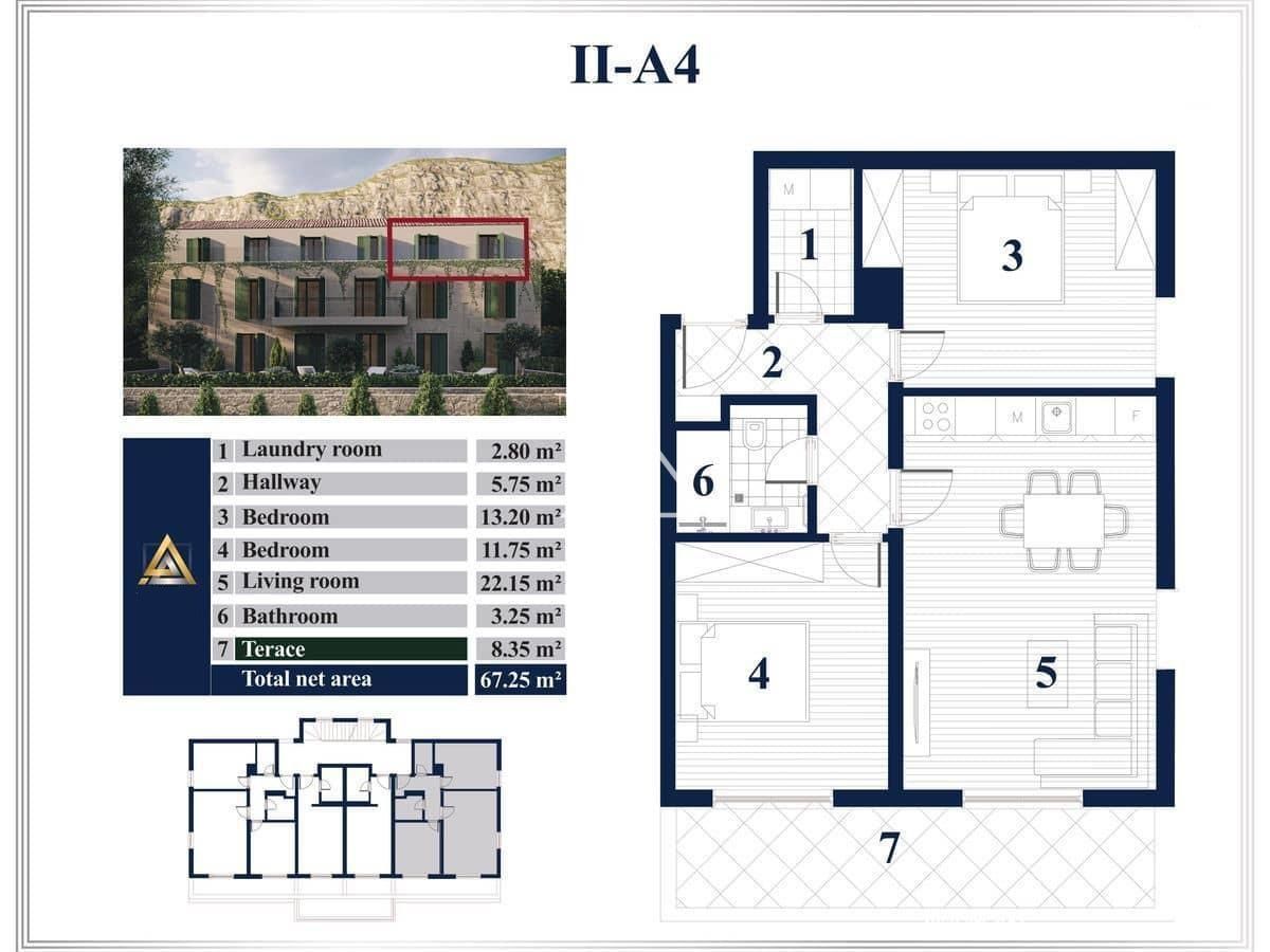 Апартаменты в Прчани, Черногория, 67 м² - фото 9
