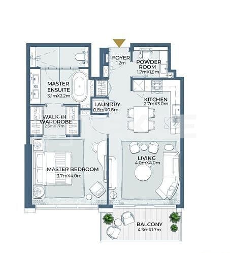 Апартаменты Остров Аль-Марджан, ОАЭ, 76 м² - фото 17