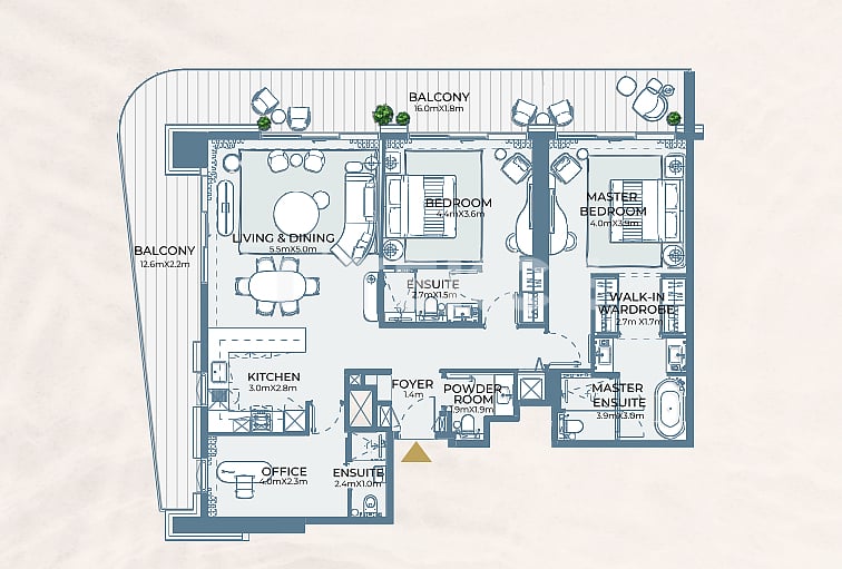 Апартаменты Остров Аль-Марджан, ОАЭ, 112 м² - фото 18