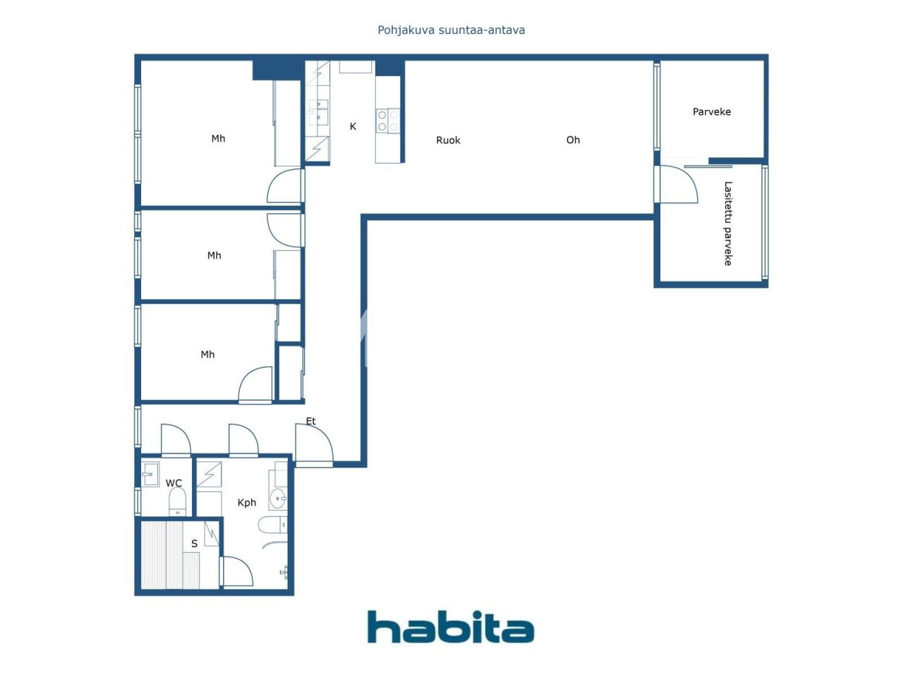 Апартаменты в Хельсинки, Финляндия, 84.5 м² - фото 2