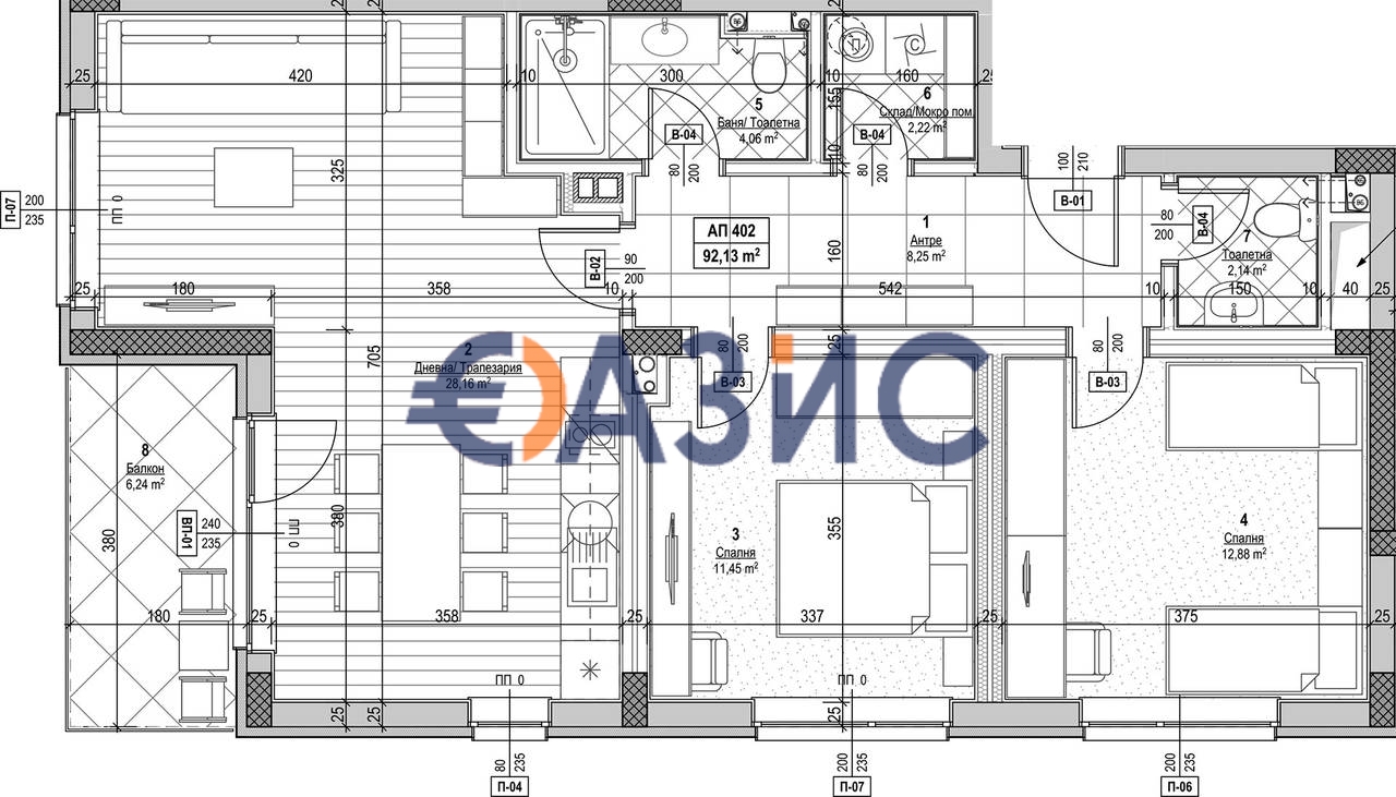 Апартаменты в Несебре, Болгария, 107.1 м² - фото 1