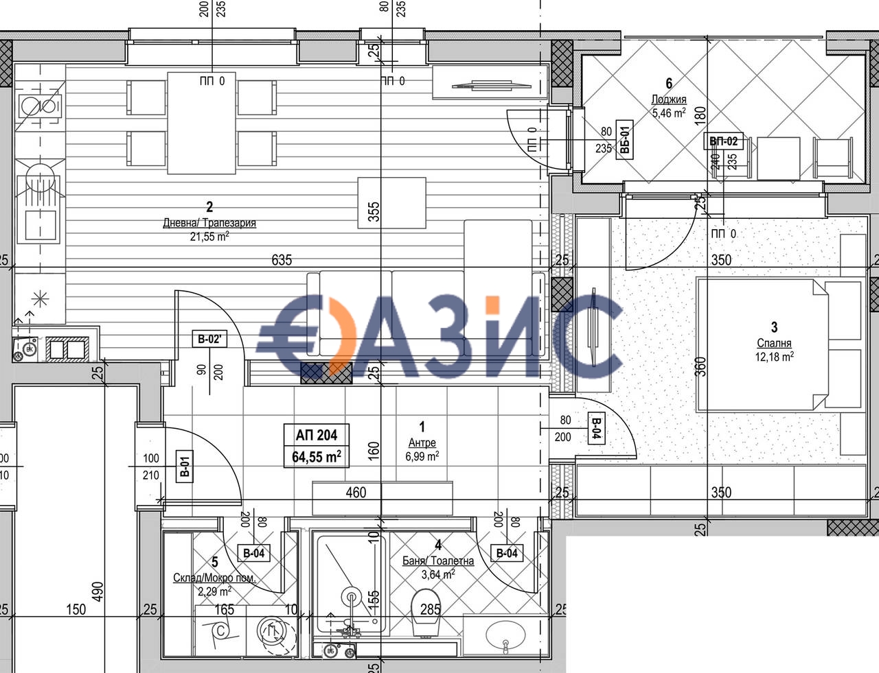 Апартаменты в Несебре, Болгария, 75.6 м² - фото 1